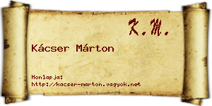 Kácser Márton névjegykártya